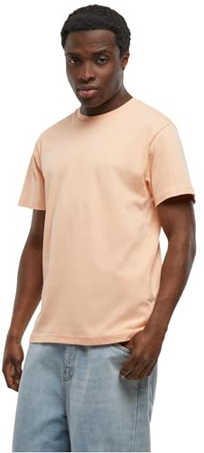 Build Your Brand Herren T-Shirt Round Neck, Männer Basic T-Shirt mit Rundhalsausschnit, Regular Fit, Baumwolle, Softapricot, XL