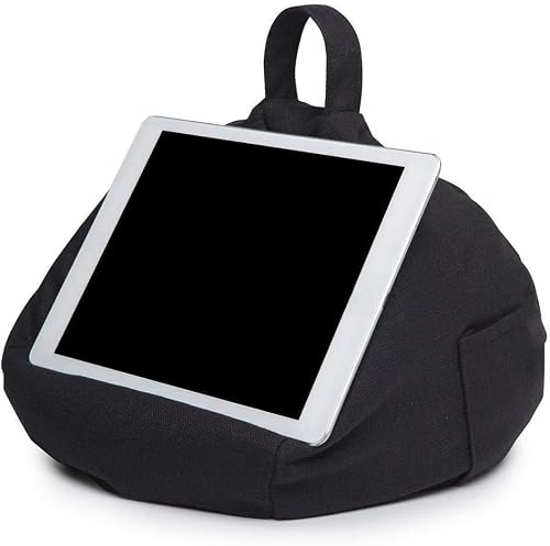 Tablet-Sitzsack-Ständer/verstellbarer freihändiger weicher Kissen-/Schoßständer/tragbarer Imitations-Hanf-Sitzsack-Tablet-Kissen (schwarz)