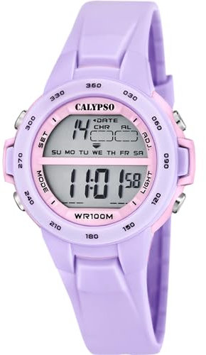 Montre Calypso pour Unisex K5850/3 Junior Collection Boîtier en Caoutchouc Multi Bracelet en Caoutchouc Violet