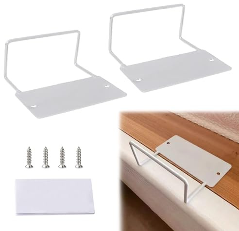 TWSOUL Matratzenhalter für Bettrahmen,Rutschfester Verstellbare Matratzenstopp Matratzenbügel, Matratzenstabilisatoren,Anti-Rutsch-Stopper,Rutschfester Matratzen-Haltestange 2PCS (Zweiloch Weiß)