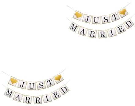 Garneck 4 Stück 1 Hochzeitsfahne hochzeitsbanner hochzeitsdeko room decor for party dekoration Partyzubehör Flash-Banner dekorative Hochzeits-Glitter- liebe herz