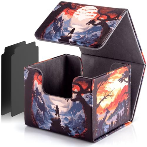 JoyHood Deck Box für YGO Karten mit 2 Premium Kartentrenner, Fasst 110+ Einzeln Karten Sammelkarten Box, Kartenbox Kompatibel mit TCG/OCG/MTG Karten(Suche des Kriegers)