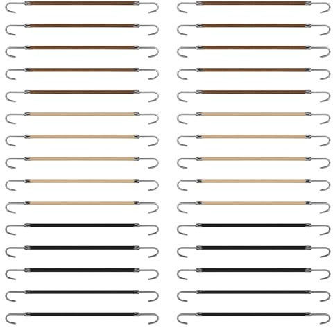 30 ganci elastici per coda di cavallo, corde elastiche per capelli con ganci, per acconciature (nero, caffè e albicocca)