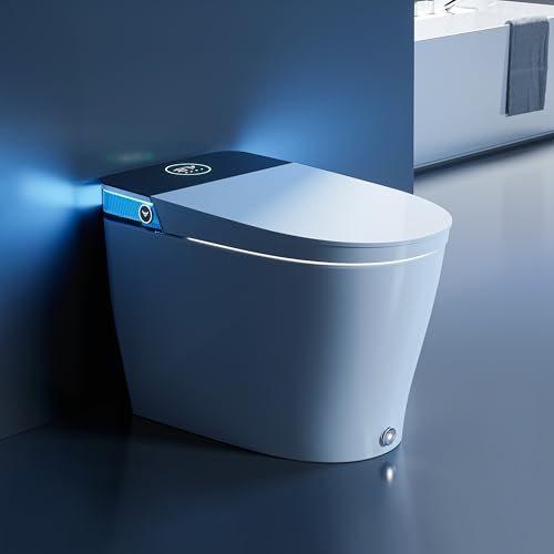 HOROW - Smart Artistic Toilet, Toilet with Flushing and Automatic Closing lid, Toilet with Bidet with Instant hot Water, Heated seat for Elongated Toilet, Dryer, Light