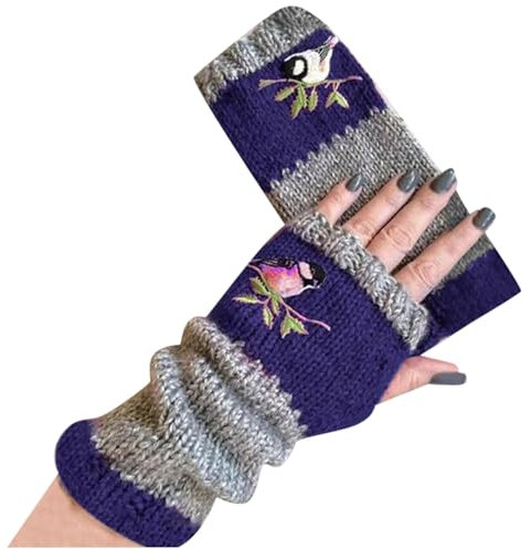 Gloves Satin Lace Gloves Long Black Gloves For Ki Warm Knit Women Gloves Gloves Outdoor Winter Plus Gloves Velvet Embroidere Gloves Gloves Fancy Dress Long Sleeve Gloves Long B (Blue, One Size)