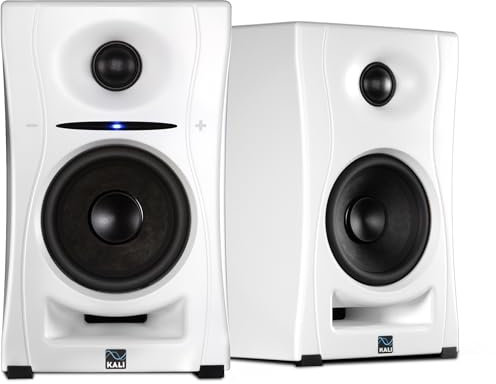 Kali Audio - LP-UNFW-EU monitor nearfield 160 watt, sistema audio di alta qualità, monitor da studio, EQ limite, connettività hi-fi con Bluetooth/USB-C, TRS, RCA, bianco