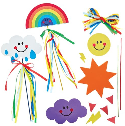 Baker Ross FN389 Weather Wand Kits - Pack of 4, Arts and Crafts for Kids, Educational Crafts for Kids
