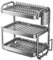 Esenlong Escurridor de platos de acero inoxidable, escurridor de platos de 3 niveles con bandeja de goteo, soporte para utensilios, bloque de cuchillos, tabla de cortar para encimera de cocina
