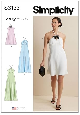 Simplicity Sewing Pattern SS3133Y5 Misses' Halter Dress in Two Lengths Y5 (18-20-22-24-26)