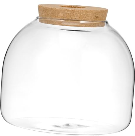 ROMISBABA Terrarienflasche mit Holzstopfen Transparentes Mikro Landschaftsgefäß für Moos Terrarien Dekoratives Flaschengarten mit Korkverschluss für Hydrokulturpflanzen und