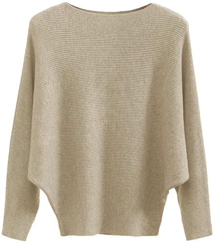 Cegerne Maglione Donna Maniche Pipistrello Elegante Oversize Maglia a Maniche Lunghe Sweatshirt Lavorato a Maglia Top Batwing Knitted Sweater