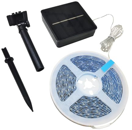 LED ATOMANT Tira LED Solar 5M Exterior Blanco Calido IP65, Luz Flexible y Resistente para Jardin, Terraza, Patio y Espacios Exteriores, Ideal para Decoracion Nocturna