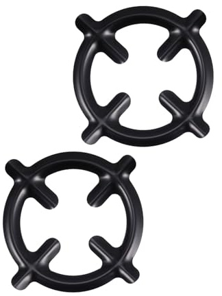 Support Noir pour Cafetière Lot, sur Cuisinière à Gaz de 2 en Fer | Stabilité Renforcée, Structure Robuste, Équilibre les Petites Casseroles et Poêles, Restaurant, Café