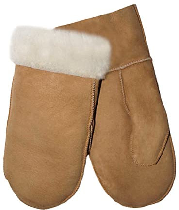 Lekra Lammfell Fausthandschuh Cognac - Größe 9