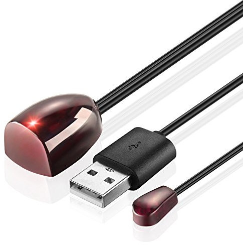 IR Infrared Remote Control Extender Repeater Cable (10 Feet) - IR Signal Receiver & IR Emitter Blaster Extension Cable Wire Cord USB Powered System Kit