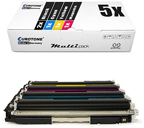 5X Eurotone kompatibler Toner für HP Color Laserjet Pro CP 1021 1022 1023 1025 1026 1027 1028 nw ersetzt CE310A-13A 126A