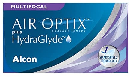 Air Optix plus HydraGlyde Multifocal Monatslinsen weich | 6 Stück | BC 8.6 mm | DIA 14.2 mm | ADD MED | -03.25 Dioptrien