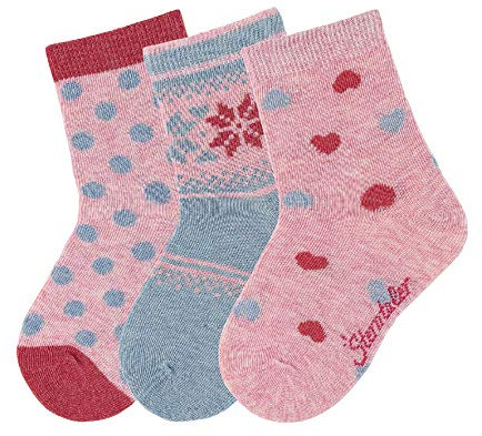 Sterntaler Söckchen 3Er-Pack Calzini Antiscivolo Neonata, Rosa (Rosa Mel. 703), (Taglia Produttore:18) Bimba