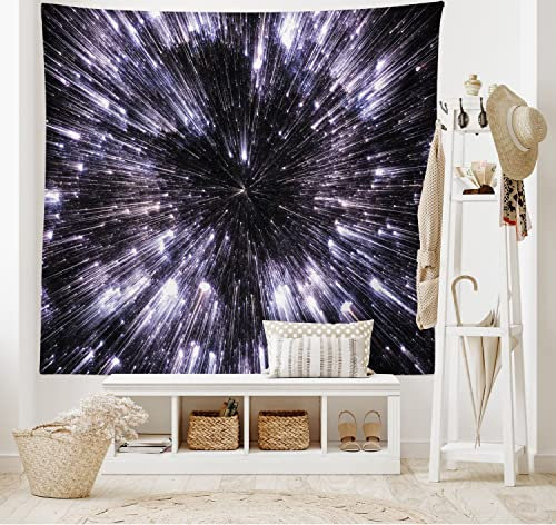 ABAKUHAUS Galaxie Wandteppich, Universum Kosmos Muster, aus Weiches Mikrofaser Stoff Ohne Veblassen Waschbarer Druck, 150 x 110 cm, Schwarz Lavendelblau