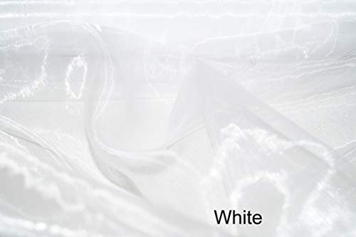 Premium Crystal Organza Voile Fancy Dress Costume Decorations Fabric 150cm Wide/Sold by The Metre (White)