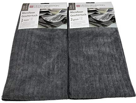 Micro Sensation Microfaser Geschirrtuch Handtuch 65x45cm - 4er Anthrazit