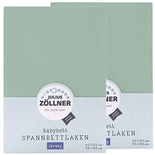 Julius Zöllner Spannbetttuch Jersey 70x140 / 60x120 salbei doppelpack