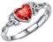 ChicSilver Silber Ringe 925 Frauen Verstellbar Ring Zirkonia Keltischer Knot Silberring Damen Bling Ring mit Herz Gebursstein Rubin Ring Verlobungsring Eheringe Engagement Ringe Schmuck für Tochter