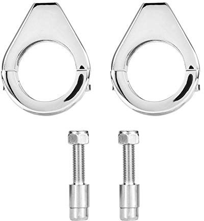 Motorcycle Turn Relocation Bracket Metal Motorcycle Modified Turn Light Indicator Mount Fork Clamp Moped Blinker Kit 41mm Fork Clamps Black (Sliver)