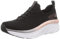 Skechers D'lux Walker - Let It Glow, Sneakers Donna, Nero (Black Knit Rose Gold Trim), 39 EU