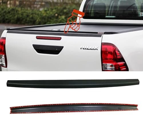 JHCHAN Ladekantenschutz Heckklappen Schutzleiste für Toyota Hilux AN110 AN120 AN130 2015-2020 Invincible Pickup ABS Schwarz Kantenschutz Stoßstangenschutz
