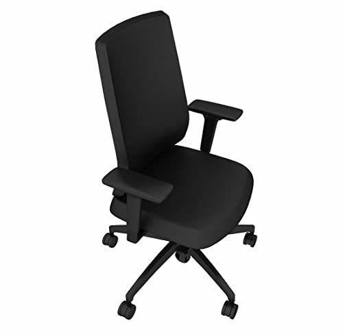 Dauphin Indeed nachhaltiger Bürostuhl, Individualisierbar, ergonomisch, leichtes Gewicht (Fabio: Schwarz, Vollpolster)