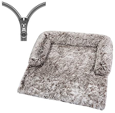 Nyescasa Hundebett für Grosse Hunde u. kleine Hunde,Sofaschutz Plüsch Flauschig Atmungsaktiv Katzenbett,Winter Warm Dauerhaft Hundecouch Waschbar rutschfest Hundekissen (M ca. 90x90x20cm, Kaffee)