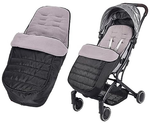 Saco universal con forro polar para cochecito de bebé, impermeable y resistente al viento, 2 en 1, funda para el invierno, cálido, desmontable, con doble cremallera