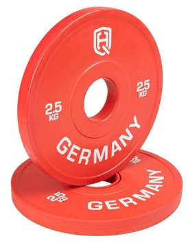 HQ Germany® Hantelscheiben 50mm [Set/Paar 0.5-2.5kg] - Wettkampf Fractional Plates 2,5kg - Micro Bumper Plates 50mm, Gewichte, Hantelscheiben Set nach IWF Standard