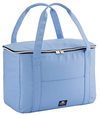 Nevera grande City en azul claro, L, 44 x 22 x 29 cm, 28 l, con asas anchas para picnic, escuela, excursiones, viajes