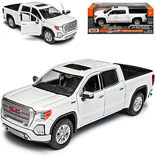 Motormax G*M*C Sierra 1500 Denali Crew Cab Pick-Up Weiss 2019 1/27 1/24 Modell Auto mit individiuellem Wunschkennzeichen