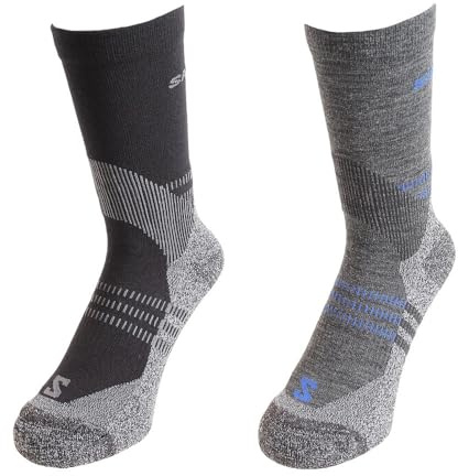 Salomon X Ultra Access Crew 2-pack, calcetines lana merino, suela acolchada, sujeción elástica para senderismo y trail