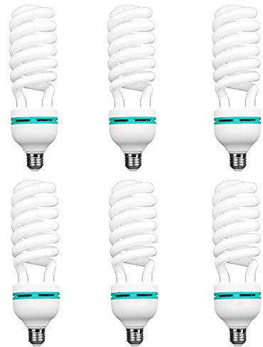 BOLLUMA 6 x 50W = 135W 5500K Fotolampe E27 Fotoleuchte, Spiral Tageslichtlampe Studioleuchte Energiesparende Lebensdauer Beleuchtung für Produktfotografie Fotostudio, Fotografie, Softbox