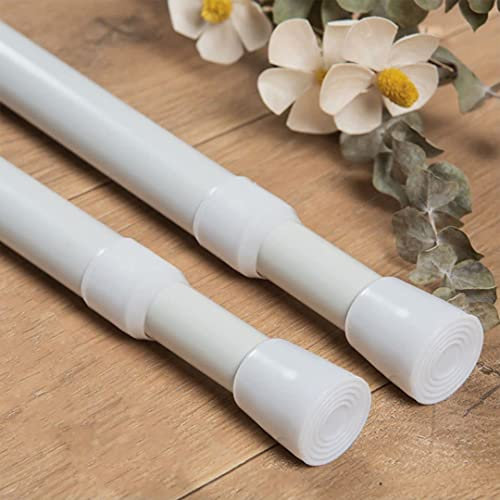 2 Stücks Teleskopstange zum Klemmen, Klemmstange für Gardinen, Spannstange ohne Bohren, Ausziehbar Vorhangstange für Schrank Küche Schrank - Weiß,100-180CM(Durchmesser 16mm)