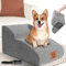 Zvonema Escalier pour Chien 2 Marches, Escalier pour Chiens Antidérapant & Imperméable, Rampe pour Chien pour Canapé & Lit avec Housse Amovible & Lavable, Marche Pied pour Animaux, Gris