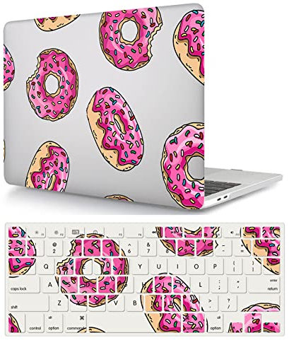Laptop Hülle für MacBook Pro 13 Zoll Modell A1425 A1502 mit Retina Display 2015 2014 2013 2012 Freisetzung, Plastik Schützend Hartschale Case Cover & Tastaturschutz, Doughnuts