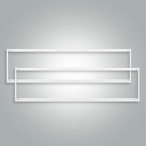 2x Aluminium Aufbaurahmen weiß für LED Panel 120x30cm zum Einlegen als Deckenaufbauleuchte 1205x305x43mm
