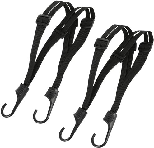 Leonshco 2 Stücke Gepäckspanner, Expander mit Haken, Spanngurte mit Haken, Verstellbar Gepäckträger Spanngurte Kurz mit 4 Schiebeschnallen, Spanngurt Fahrrad, für Motorrad Fahrrad (60–110 cm)