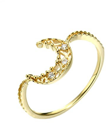 Epinki Echtgold Schmuck Ring 18K Gold Au750, Hohl Mood Verlobungsring mit Diamant, Rundschliff, Gelbgold Au750 Eheringe Diamantring Pärchen Ringe für Damen, Gold, Gr.67