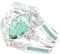 GAUEIOUR Natural Turquoise Diamond Ring Set - Fashion Retro Three Piece Set, Elegant Vintage Size 7 Ring (Silver)