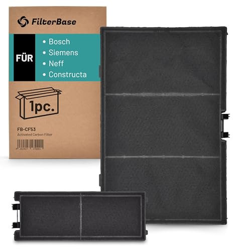 FilterBase® Aktivkohlefilter 2-teilig passend für Bosch DWZ0AK0A0, Bosch 11018700 | Siemens LZ10AKA00 | Neff Z51AIA0X0 | Constructa 17000965 (450 x 255 x 24 mm)