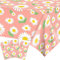 CC HOME Gänseblümchen Party Tischdecke, Kunststoff-Tischdecken für Partys Einweg rosa Tischdecke für Partys, Geburtstag Tischdecke Rechteckige Plastik Tischdecke für Party 3Pcs