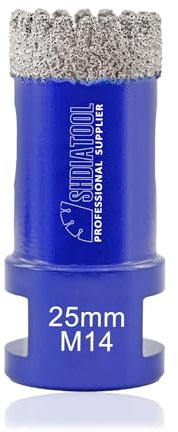SHDIATOOL Diamond Core Drill Bits tile Hole Cutter Tool Hole Saw with M14 Thread for Porcelain Tile Marble Ceramic Granite, 25mm drill bit