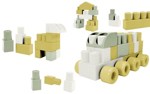 WADER 43110 - Replay Big Blocks Bausteinset, große Bausteine aus recyceltem Kunststoff, ab 1 Jahr