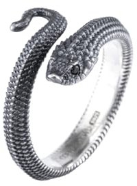 COPPERTIST.WU Ringe Sterling silber Frauen Männer,Hognose Schlangenring Verstellbare Ringe Gothic Vintage Ästhetischer Schmuck Geschenk (Maßgeschneiderte Größe)